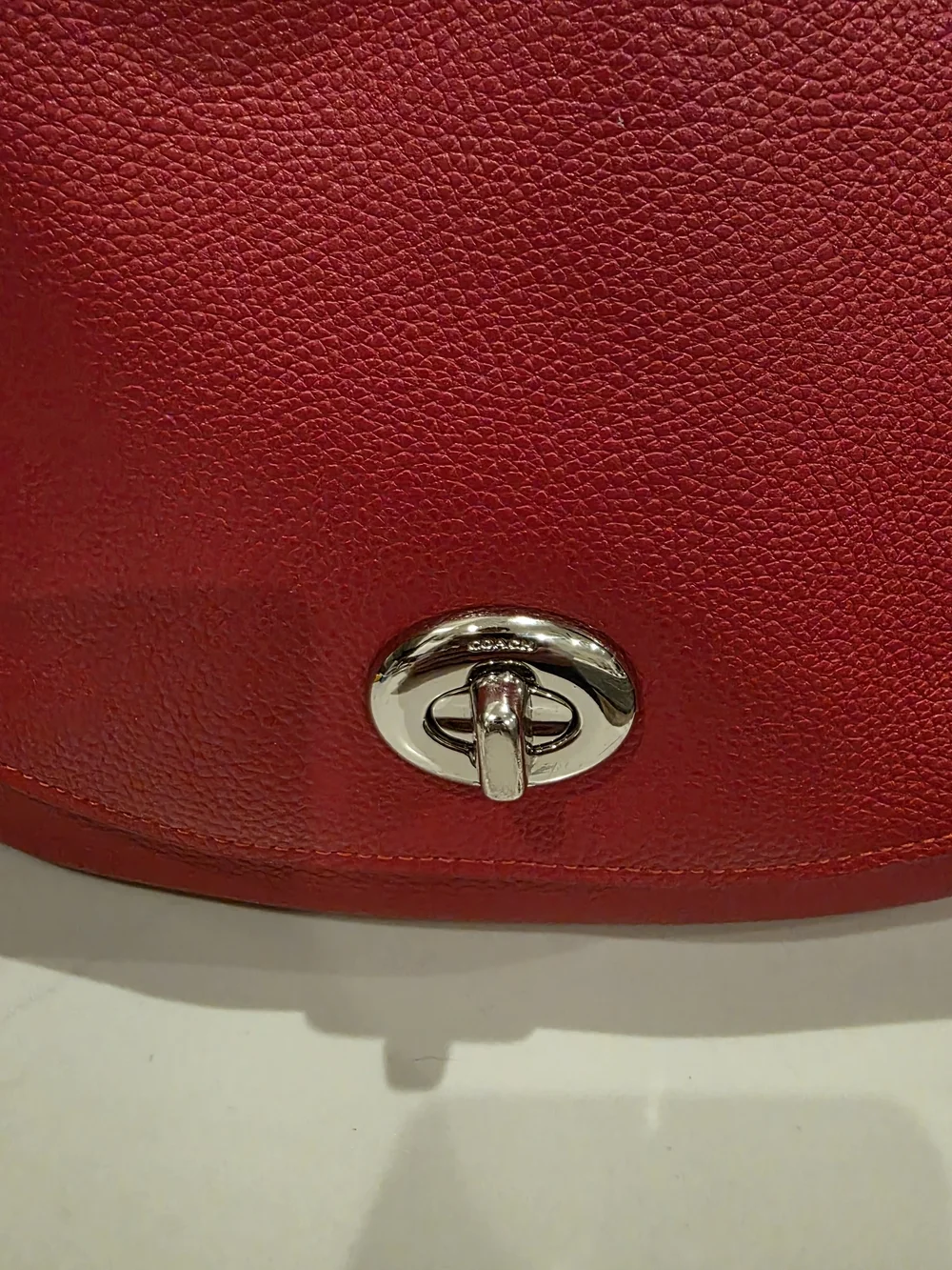 Coach Red Turnlock Hobo  # 36862 2 Way Carry
